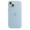 Siliconenhoesje Apple iPhone 15 Plus lichtblauw MagSafe