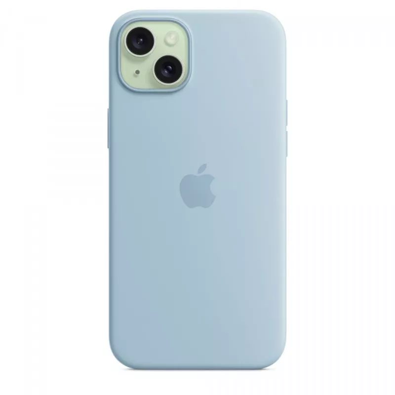 Siliconenhoesje Apple iPhone 15 Plus lichtblauw MagSafe