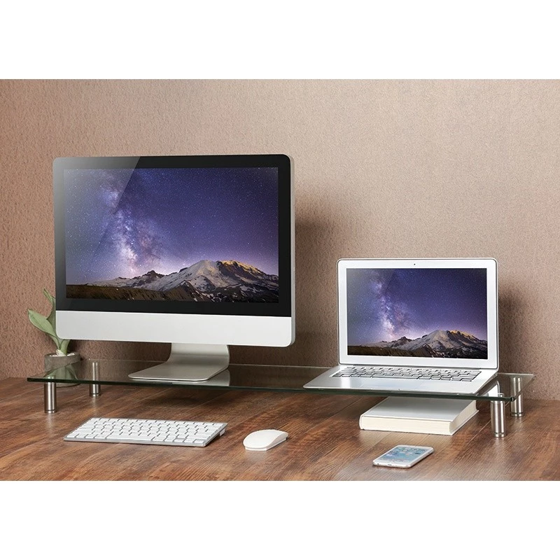 Monitorverhoging met glasplaat 1000 mm lang