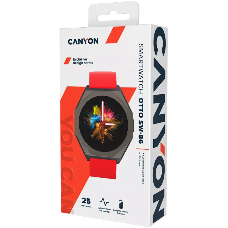 CANYON smartwatch Otto SW-86 rood