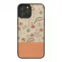 Beschermhoes Man and Wood voor iPhone 12 / 12 Pro – roze bloem op zwart