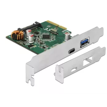 DeLOCK 90299 PCIe x4-kaart, 1x USB Type-C + 1x USB Type-A, USB 3.2 Gen 2 (10 Gbps)