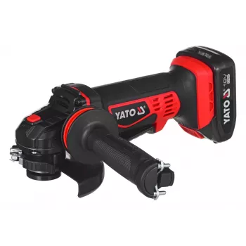 Haakse slijper YATO YT-82826, 18V Li-Ion 2Ah, 125 mm schijf, 10.000 t/min, M14-schroefdraad, gereedschaploos verstelbare beschermkap