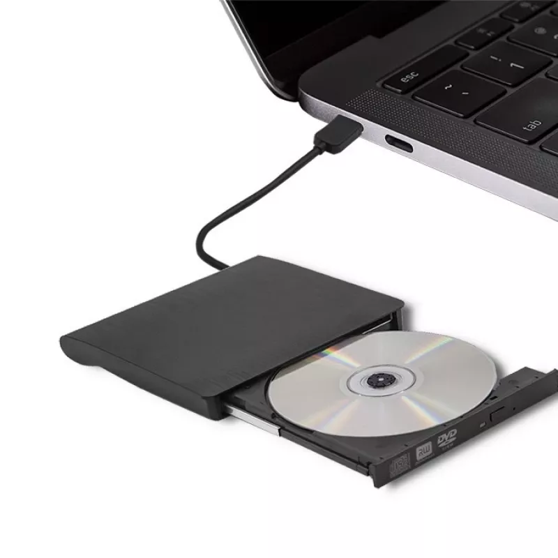 Externe DVD‑RW-drive QOLTEC 51857 — USB 3.0, SATA-interface, DVD±R 8x, DVD±RW 4x, DVD‑RAM 5x, CD 24x, zwart