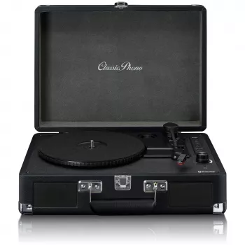 Platenspeler met riemaandrijving Lenco TT-115 Zwart – draagbare kofferplatenspeler, Bluetooth 5.0, USB-opname, 33/45/78 tpm