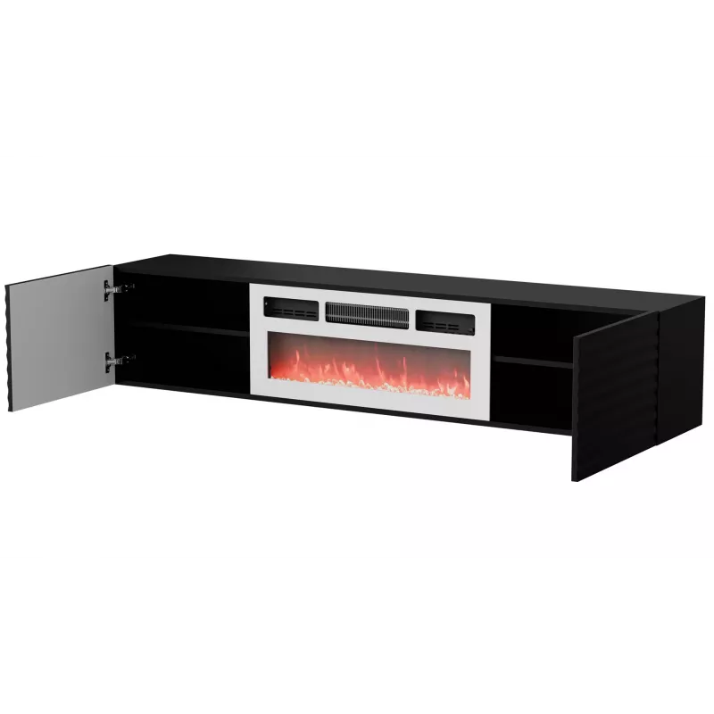 Cama RTV-kast TULA 183x35x37 zwart mat + witte haard