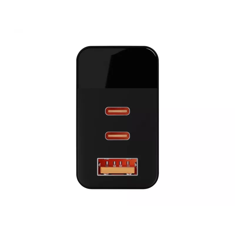 LCD-wandlader USB-stopcontact + USB-Cx2 PD 65W GAN zwart wattmeter