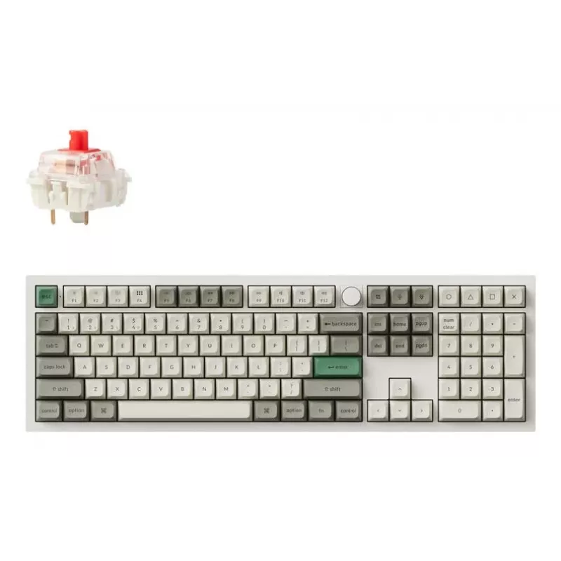 Mechanisch full-size toetsenbord Keychron Q6 Max – rode switches, witte behuizing