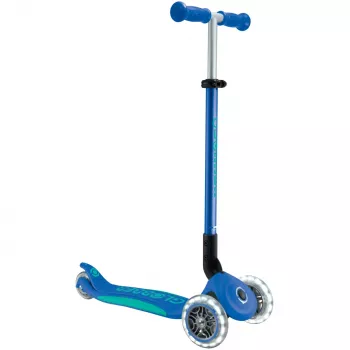 Primo Foldable Plus Lights, scooter donkerblauw/turquoise