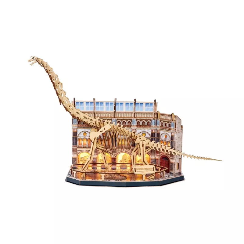 3D LED-puzzel Dante CubicFun NatMus Brachiosaurus 05447 – educatief montagemodel met LED-licht