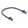 Netwerkkabel DeLOCK RJ45 Cat.6A S/FTP slank 0.25m zwart