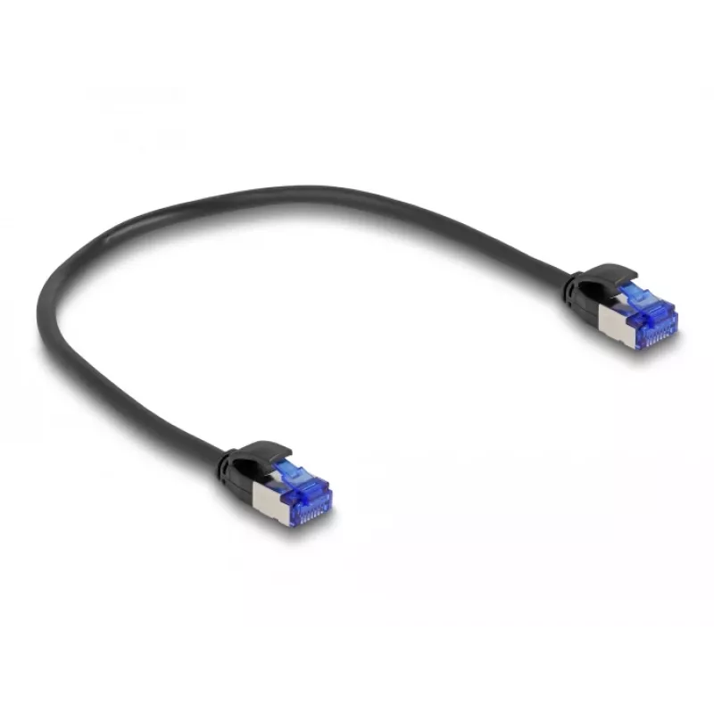 Netwerkkabel DeLOCK RJ45 Cat.6A S/FTP slank 0.25m zwart