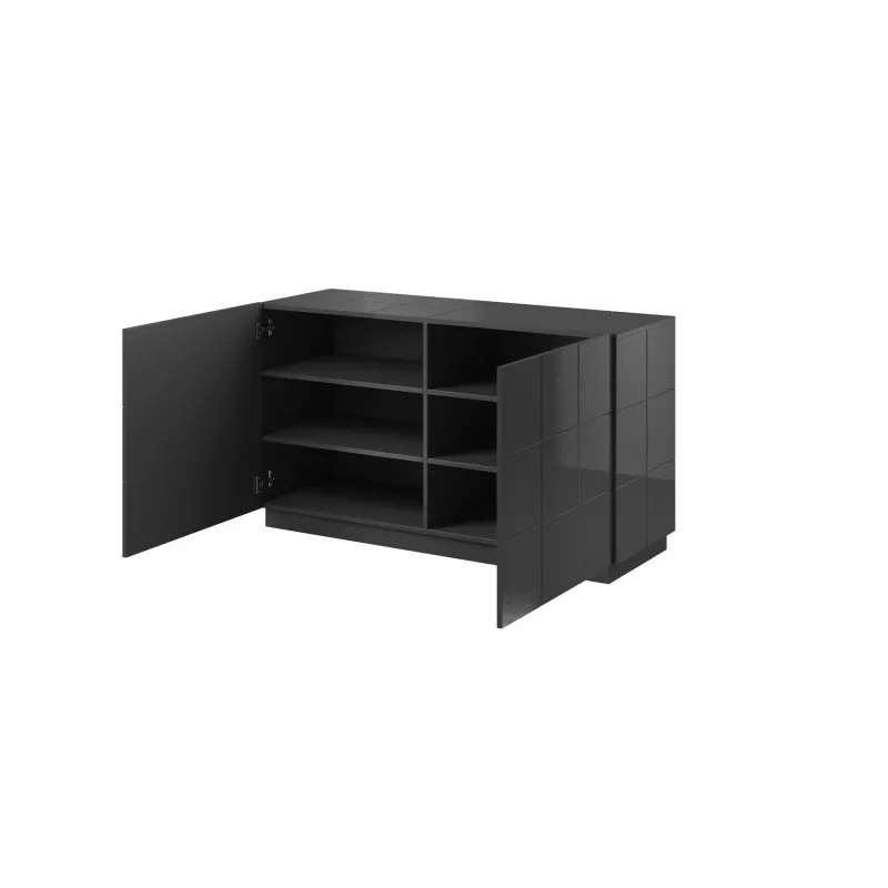 Cama sideboard 2D REJA grafietgrijs glanzend/grafietgrijs glanzend