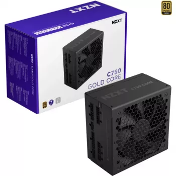 C750 GOLD CORE, pc-voeding zwart, 1x 12-pin High Power GPU, 3x PCIe, kabelmanagement, 750 watt