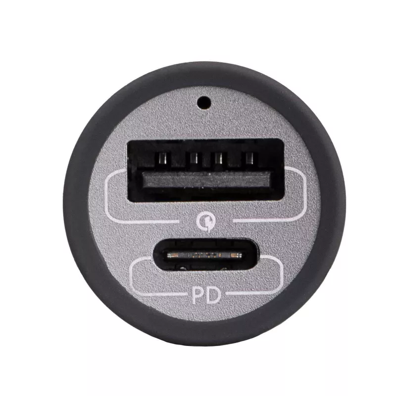 Akyga AK-CH-26 GaN-auto-oplader 12/24 V, 100 W, USB-C PD 3.0 + USB-A QC 3.0, grijs