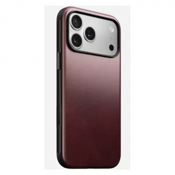 Leren hoesje Nomad Modern voor iPhone 17 Pro Max (6,9 inch) – bordeaux, leer+TPU+PC