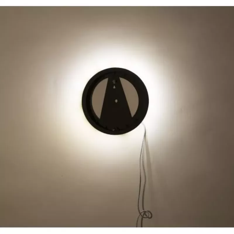 NeXtime klok 3094 Light It Up, Ø18.5 cm, verlichting, wand, zwart