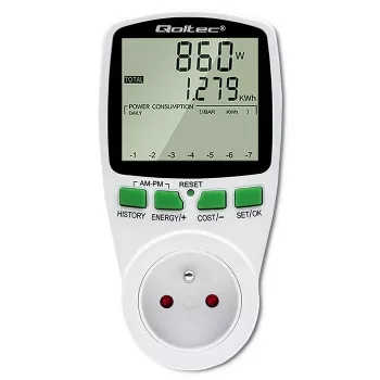 Vermogensmeter QOLTEC PM0627 3680W met historie — QOLTEC PM0627 3680W