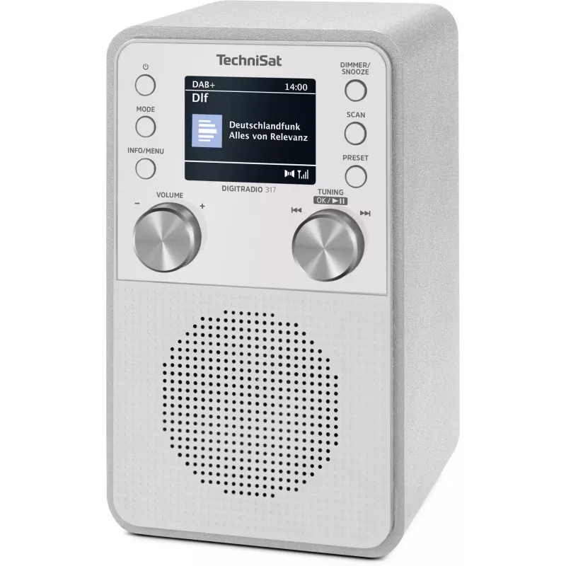 Digitale radio TECHNISAT DigitRadio 317 wit — FM- en DAB+-ontvangst, compact tafelmodel