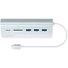 Satechi Type-C aluminium USB-hub & kaartlezer, zilver, ST-TCHCRS