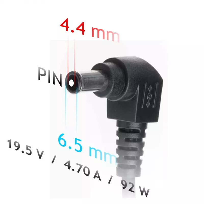 Akyga AK-ND-20 laptopvoeding voor Sony, 92 W, 19,5 V, 4,7 A, 6,5 x 4,4 mm + pin