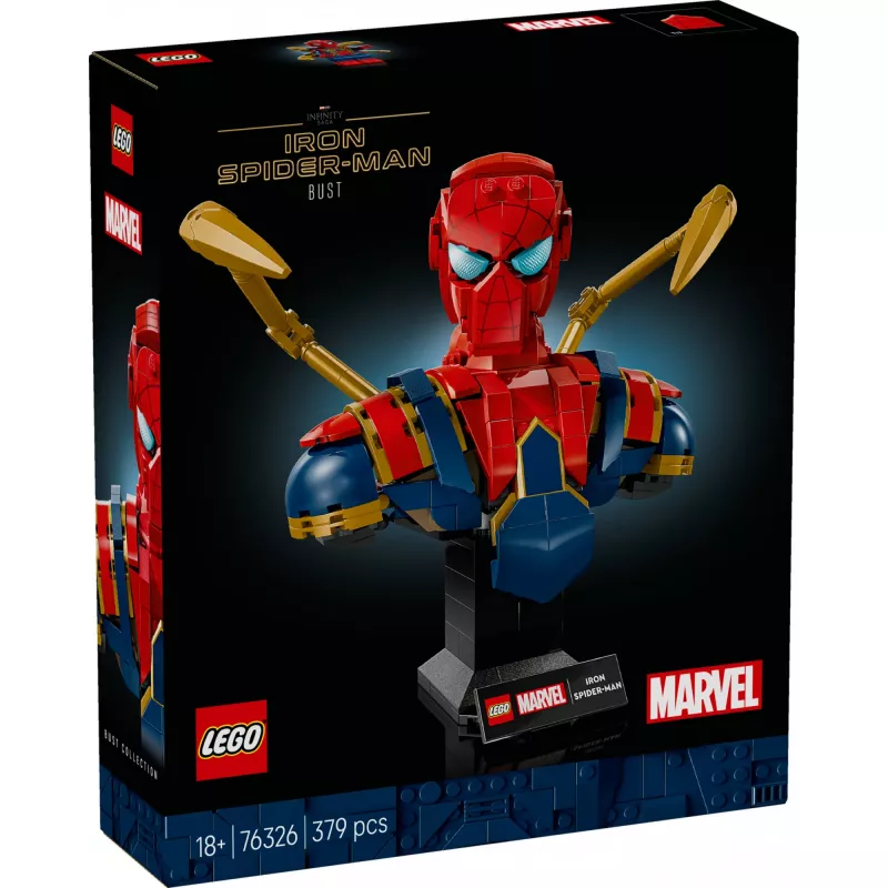 LEGO Marvel verzamelbuste Iron Spider-Man 76326, 379 onderdelen, 18+ tentoonstellingsmodel, 170×200×110 mm