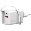 4smarts 541065 GaN Flex Jojo 65W wandlader, 2x USB-C PD + USB-A QC 3.0, intrekbare USB-C-kabel, 100-240V, wit