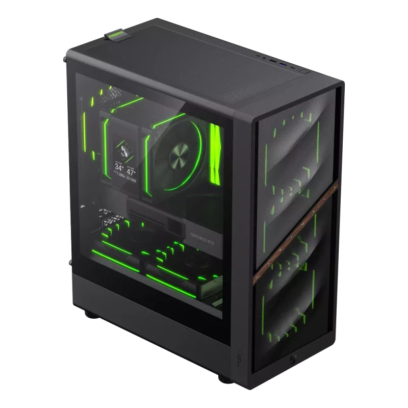 Gamemax behuizing | AERIS 330 MB | zwart | mini-tower | voeding niet inbegrepen