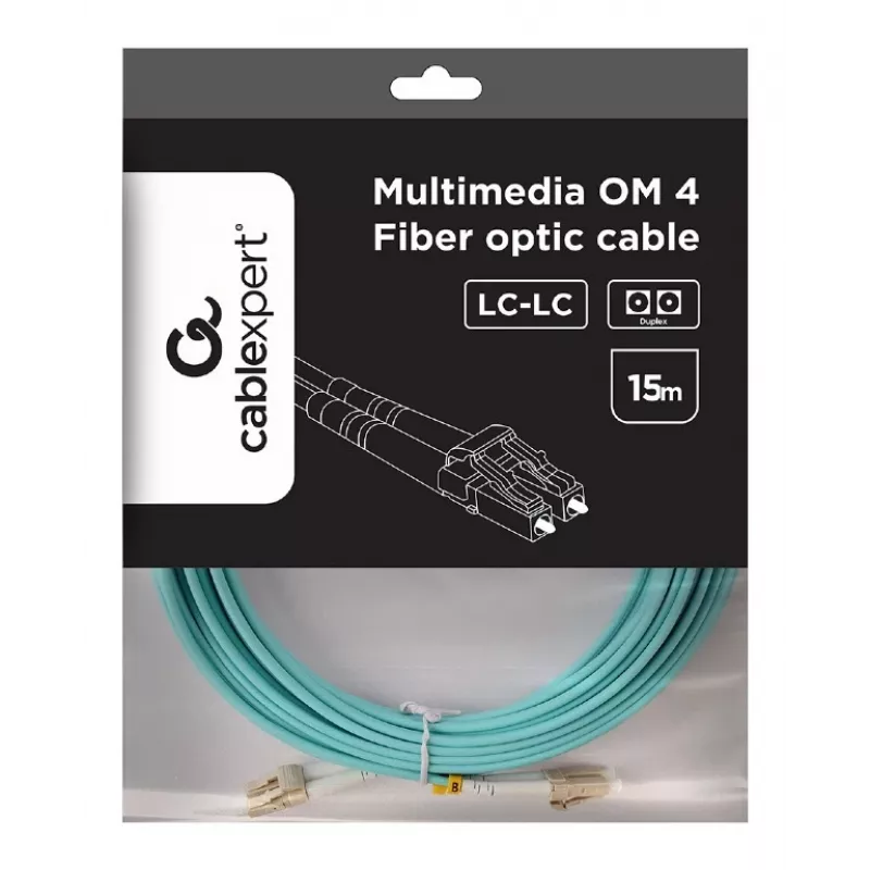 Multimode-kabel duplex OM4 50/125, LC/LC, 15 m