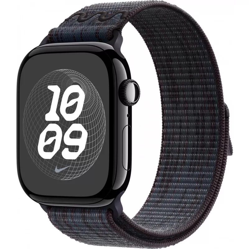 Band Apple 46mm zwart/blauw Nike Sport Loop smartwatch