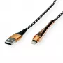 Lightning-kabel ROLINE 11.02.8923 1m zwart goud