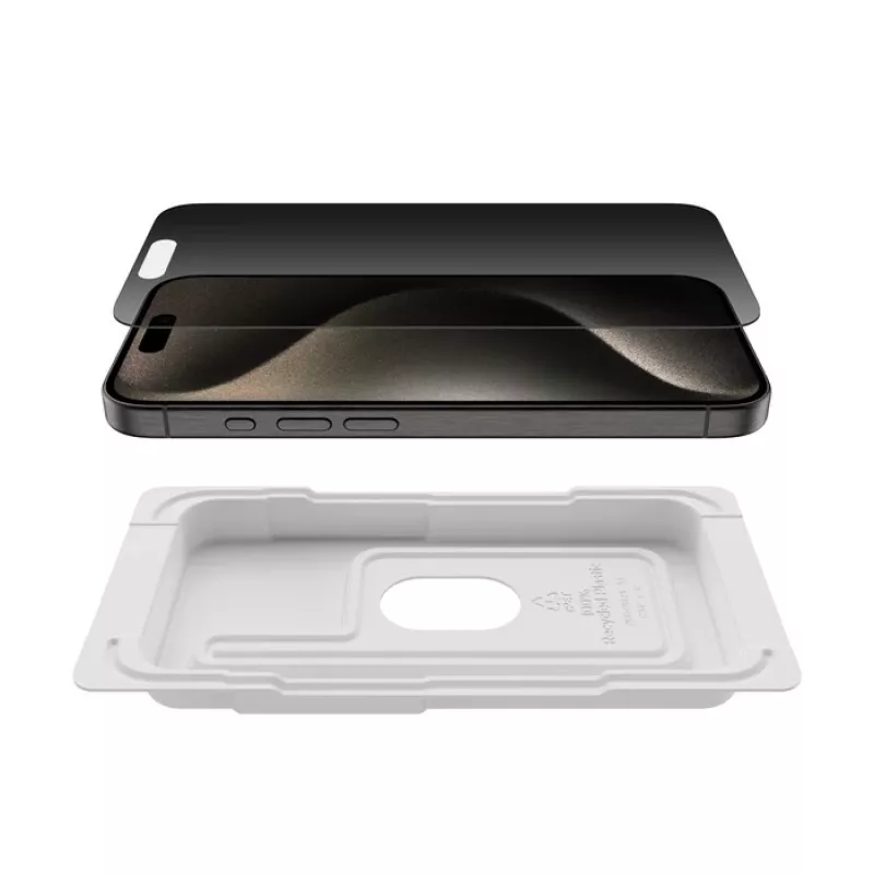 Privacy-schermbeschermfolie Belkin OVA169HQ voor iPhone 16 Pro antibacterieel schokbestendig