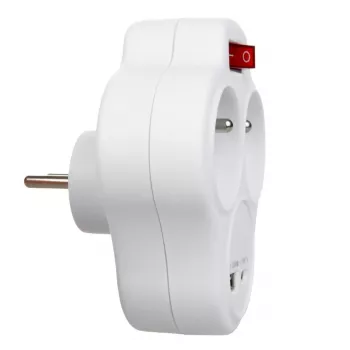 Elektrische dubbele stopcontact-splitter MACLEAN MCE336E met 2 USB-aansluitingen, Type E