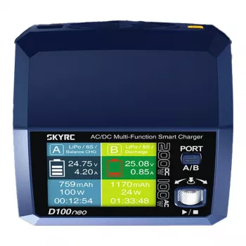Oplader SKYRC D100neo 100W dual channel — SKYRC SK-100199-01
