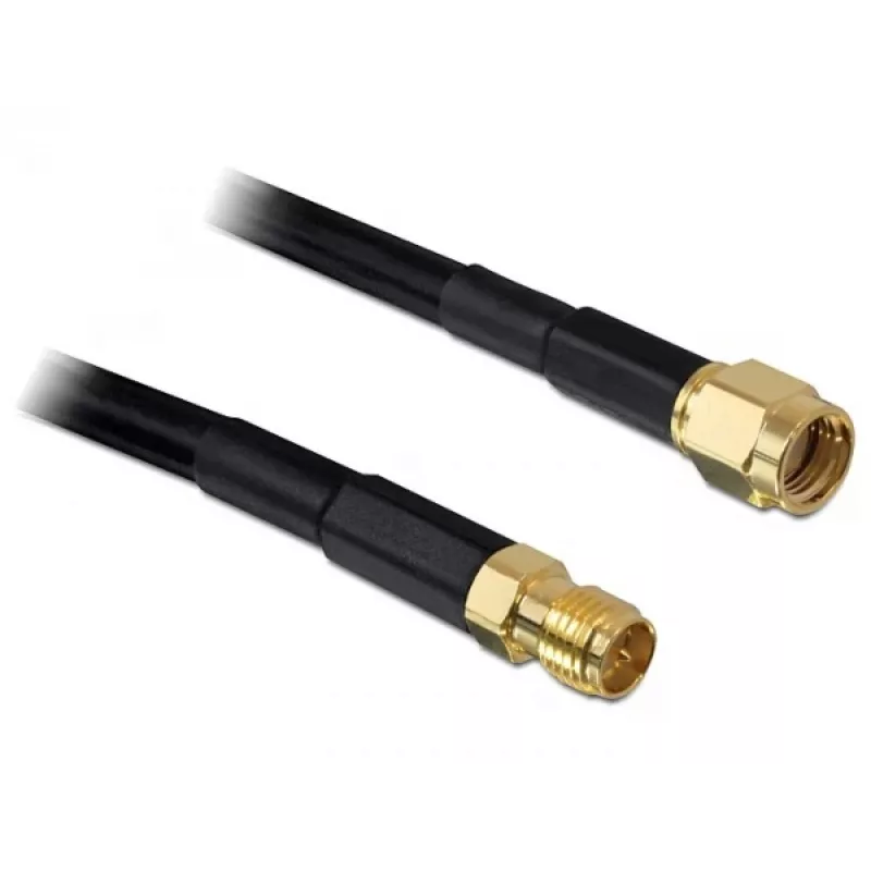 Coaxkabel DeLOCK 2 m RP-SMA CFD200 zwart