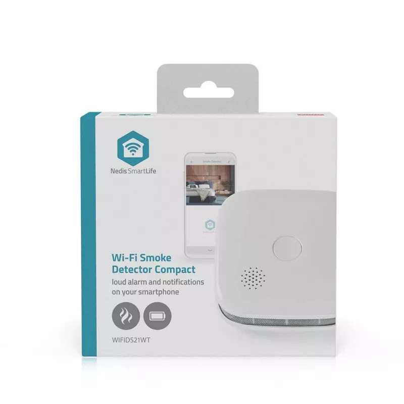 Rookmelder Nedis WIFIDS21WT slimme Wi‑Fi-rooksensor voor huisbeveiliging