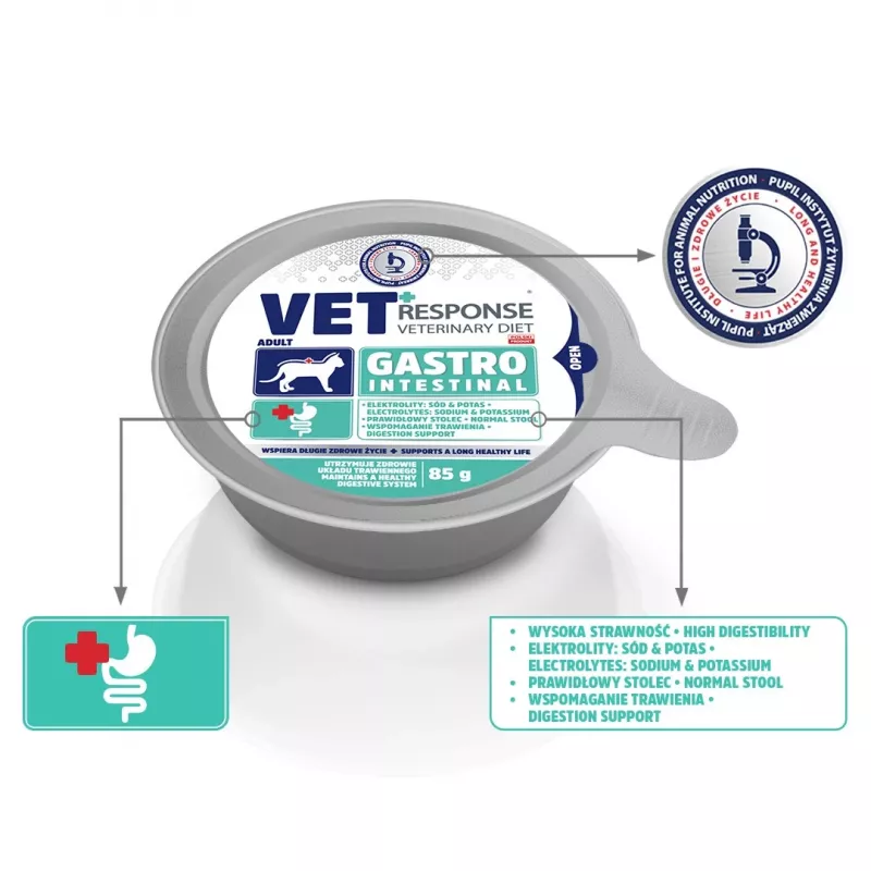 VET RESPONSE Gastrointestinal - natvoer voor katten - 4x85 g