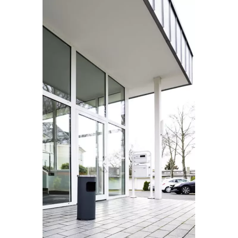 Durable 3332-58 ronde as-/afvalbak, 17 L, aluminium/metaal, antraciet