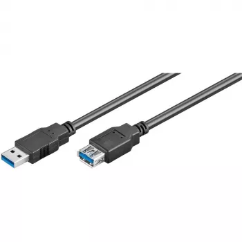 Wentronic Goobay USB 3.0 SuperSpeed-verlengkabel, zwart, 3 m – USB 3.0-stekker (type A) > USB 3.0-bus (type A) (93999)
