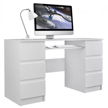 Computertafel e shop KUBA BIEL MAT, recht, rechthoekig spaanplaat blad, 1300×510×760 mm