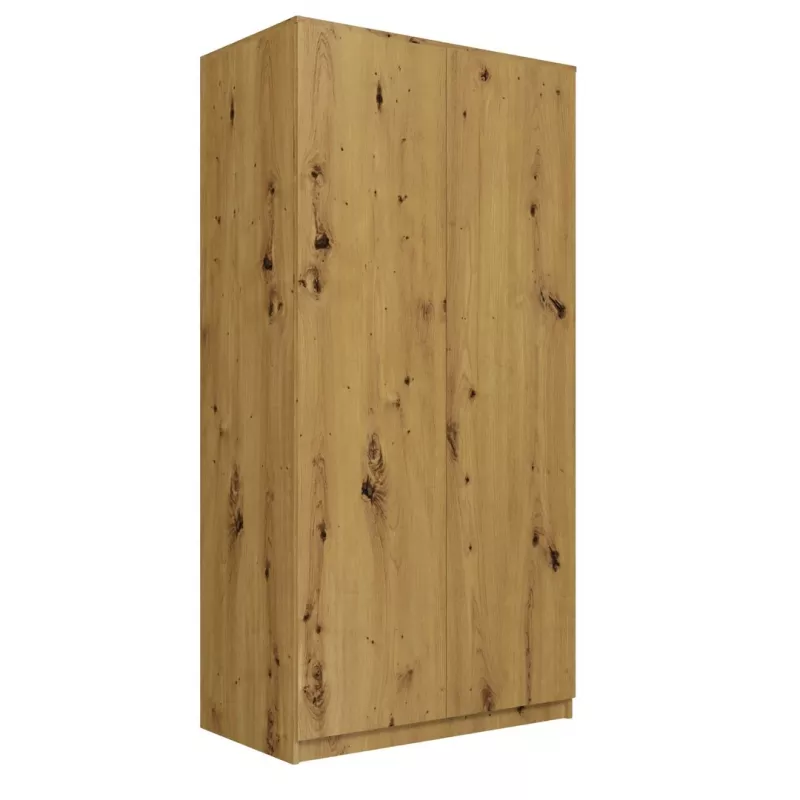 Kledingkast Top E Shop SD-90 ART KPL — eikenkleurig frame, 7 schappen, 2 deuren