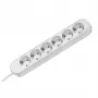 Bachmann SMART 381.252K stekkerdoos, 6x Schuko, 5 m, met schakelaar, wit