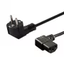 Netkabel SAVIO CL-116 — 1,8 m, zwart, haakse netstekker Type C naar haakse IEC C13, 3-aderig 0,5 mm²