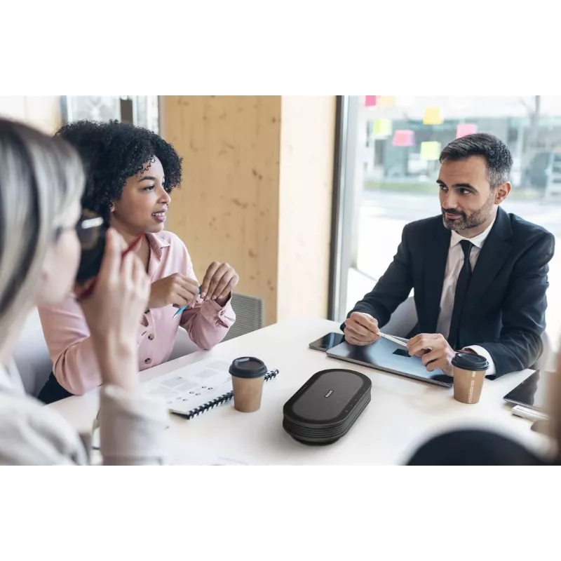 Philips PSE0501 Smart Meeting draadloze vergadermicrofoon met vergaderassistent Sembly, USB-C, zwart/grijs