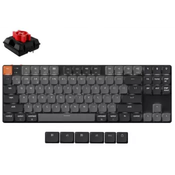 Keychron K1 mechanisch toetsenbord 80 % QWERTY Engels, USB + Bluetooth, LED-achtergrondverlichting, Grijs