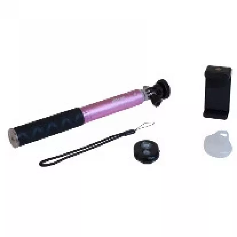 Selfiestick Ultron Alu 80 Universeel Zwart Roze