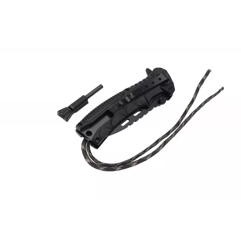 Survivalmes AZYMUT Survival Fire Starter — vaststaand campingmes met geïntegreerde vuurstaaf