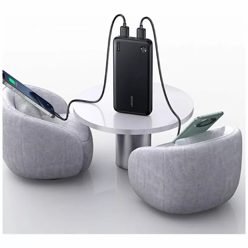 Powerbank usams PB83 10000mAh PD 2×USB-A USB-C wit