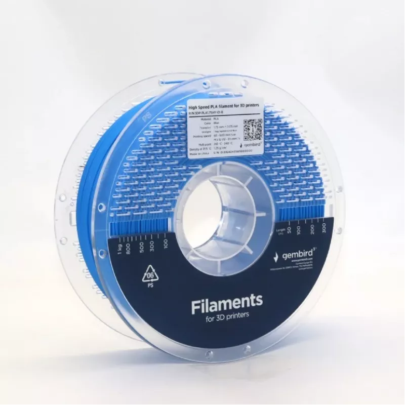 3D-printfilament Gembird PLA 1,75 mm blauw 1 kg spoel