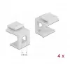 Delock - modulaire invoer (leeg) - wit - 1 aansluiting (verpakking van 4) (86819)